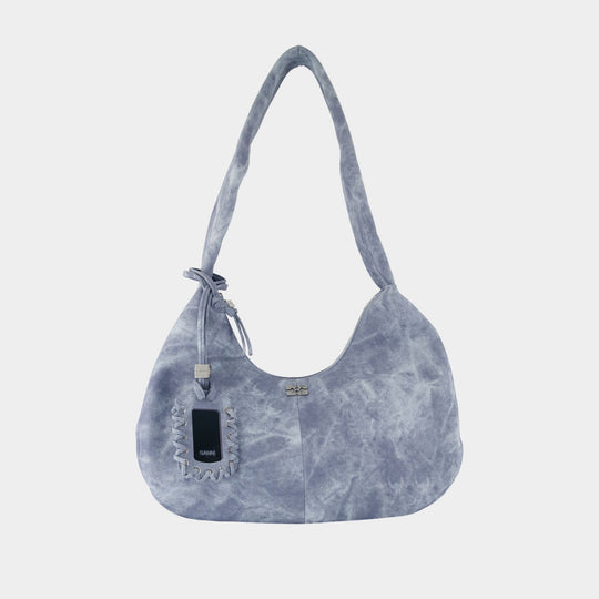 Bou Medium Shoulder Bag - Ganni - Leather - Blue
