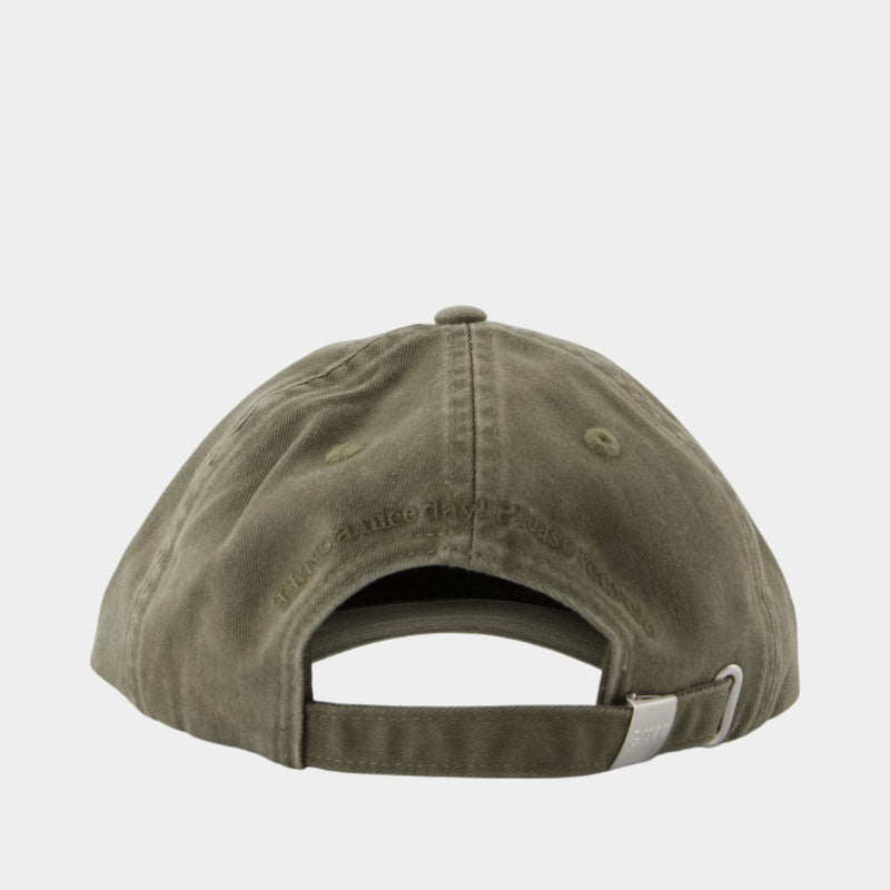 Emb cap - Ganni - Cotton - Green