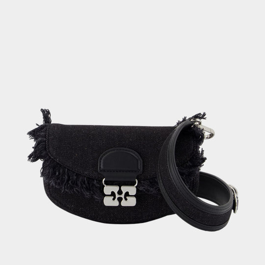 Apo G Wallet On Chain - Ganni - Cotton - Black