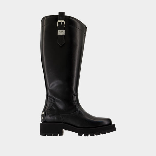 Studs Boots - Ganni - Synthetic - Black