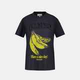 Basic Banana T Shirt - Ganni - Cotton - Black