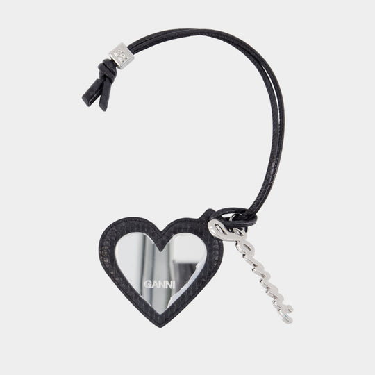 Bou Heart Snake Mirror - Ganni - Synthetic - Black