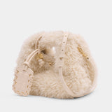 Mini Fur Purse - Ganni - Synthetic - White