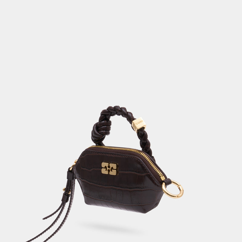 Bou Nano Croco Purse - Ganni - Synthetic - Brown