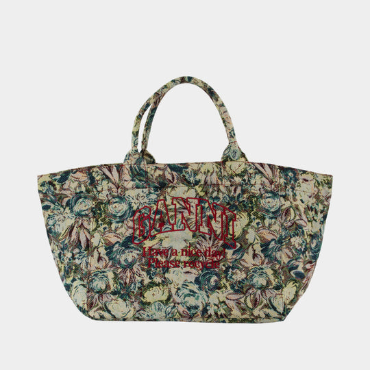 Xxl Tapestry Reversible Shopper Bag - Ganni - Synthetic - Multicolor