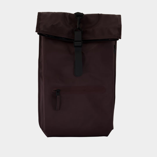 Rolltop Rucksack W3 Backpack - RAINS - Synthetic - Burgundy