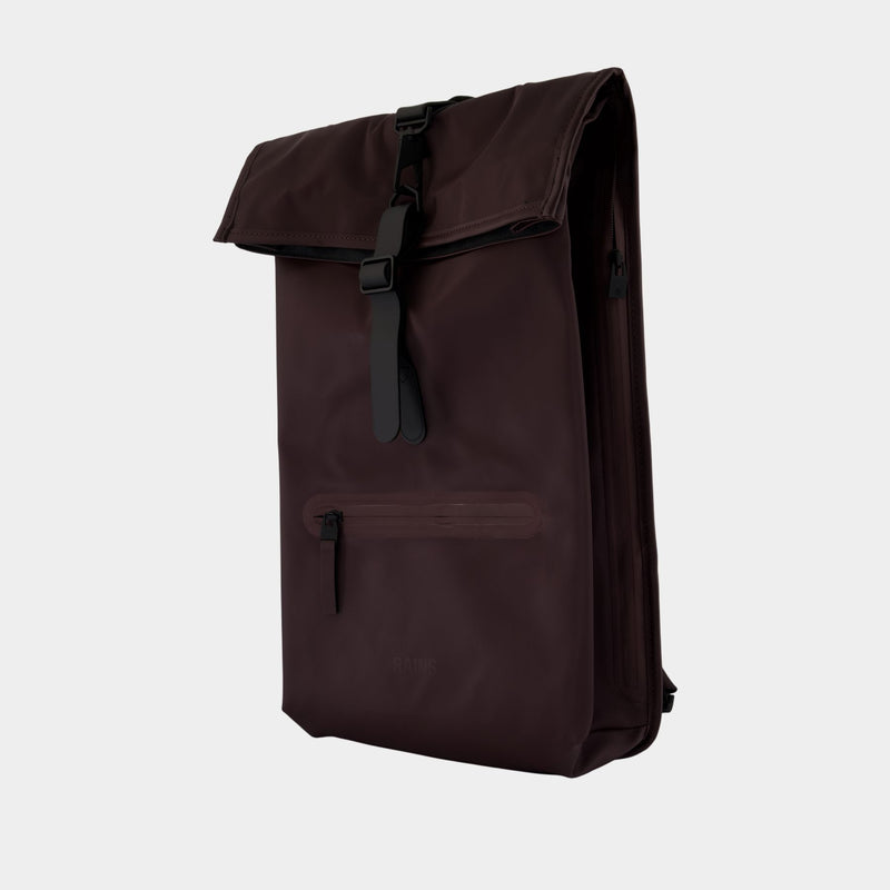 Rolltop Rucksack W3 Backpack - RAINS - Synthetic - Burgundy