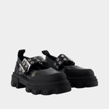 Cleated Box ballerinas - Ganni - Synthetic - Black