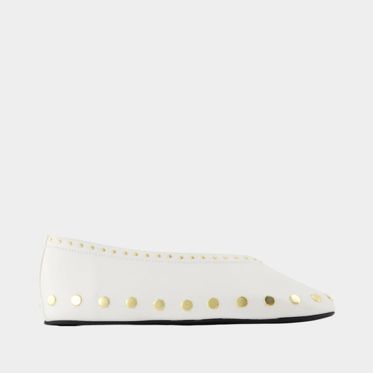 Jenny Ballerinas - Ganni - Cotton - White