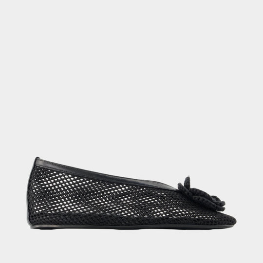 Jenny Flower Ballerinas - Ganni - Synthetic - Black