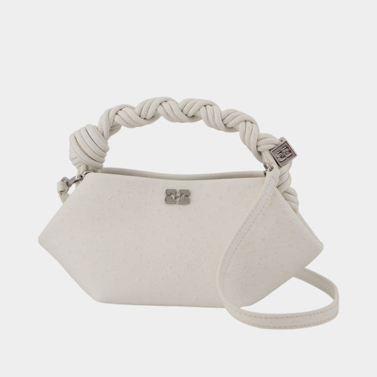 Bou Mini Ostrich Purse - Ganni - Synthetic - White
