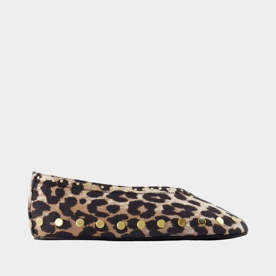 Jenny ballet flats - Ganni - Cotton - Leopard print
