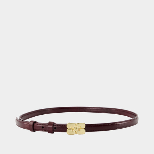 Kat Small Belt - Ganni - Synthetic - Burgundy