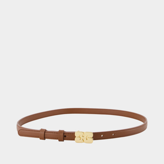 Kat Small Belt - Ganni - Synthetic - Brown