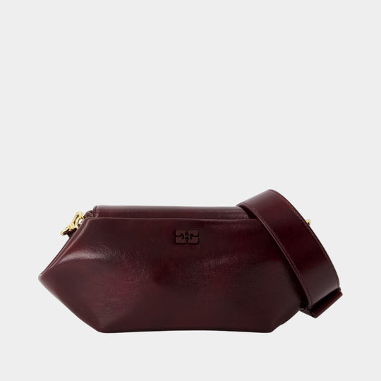 Bou East/west Shoulder Bag - Ganni - Synthetic - Burgundy