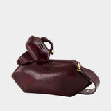 Bou East/west Shoulder Bag - Ganni - Synthetic - Burgundy