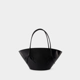 Big Shopper Bag With Bows - Chylak - Leather - Black