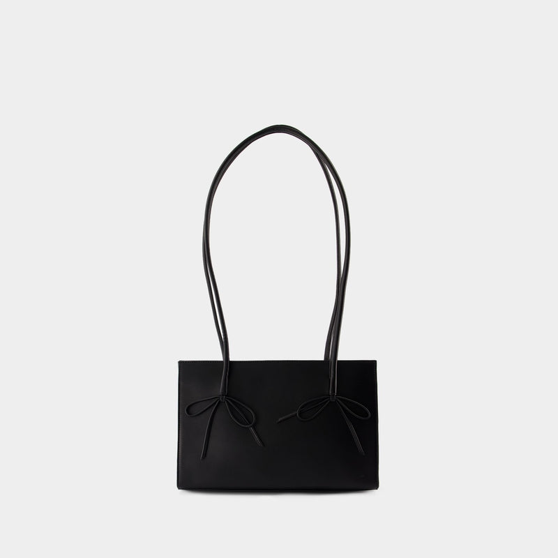 Shopper Bag With Bows - Chylak - Leather - Black