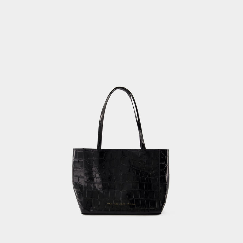 Wide Shopper Bag - Chylak - Leather - Black