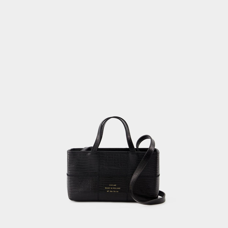 Mini shopping bag - Chylak - Leather - Black