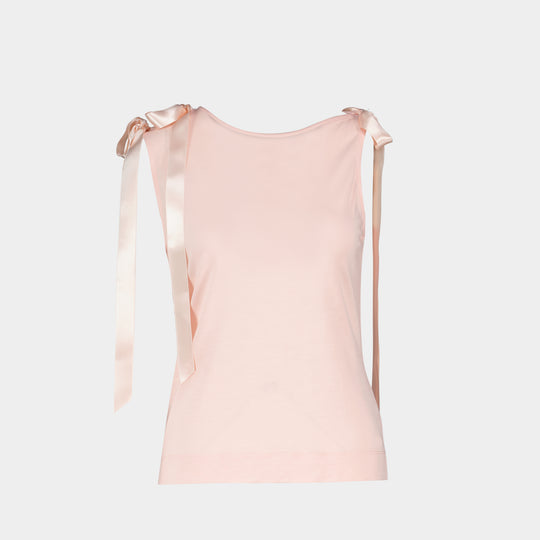 Bow Ribbon Tail Tank Top - Simone Rocha - Synthetic - Pink