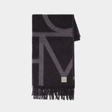 Monogram Scarf - TOTEME - Wool - Grey