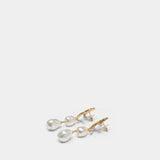 Coral Pearl Earrings - SELF PORTRAIT - Metal - Gold