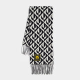 Moon Lozenge Scarf - Marine Serre - Wool - Black