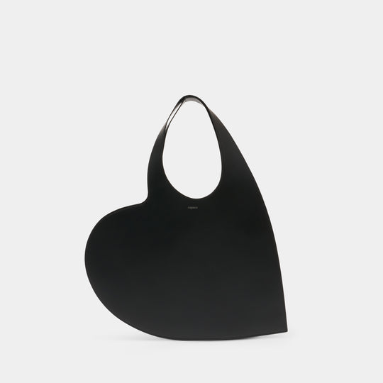 Heart Tote Shoulder Bag - Coperni - Leather - Black
