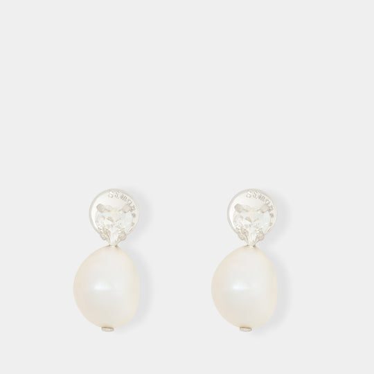 Pearl Heart Crystal Stud Earrings - Simone Rocha - Pearls - Ivory