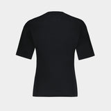 Waisted Printed T-Shirt - Courreges - Cotton - Black
