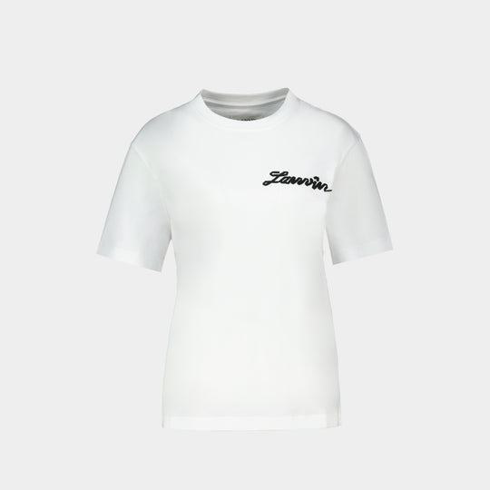 Small Logo T-Shirt - Lanvin - Cotton - White
