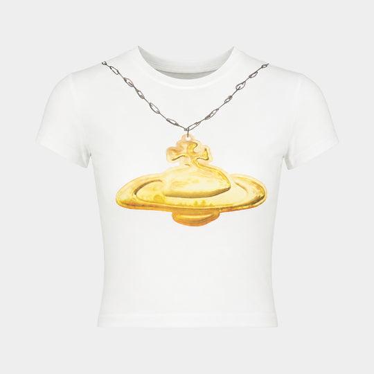 Gold Orb Baby Peru T-Shirt - Vivienne Westwood - Cotton - White