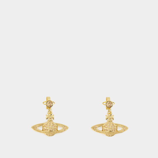 Mini Relief Drop Earrings - Vivienne Westwood - Metal - Gold
