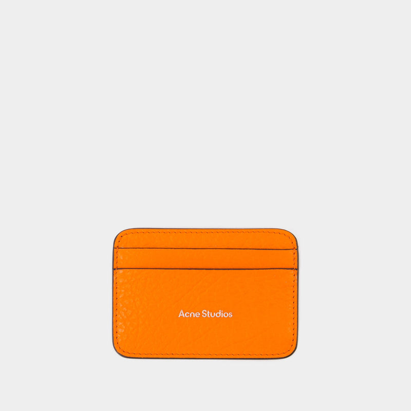 Card Holder - Acne Studios - Leather - Orange