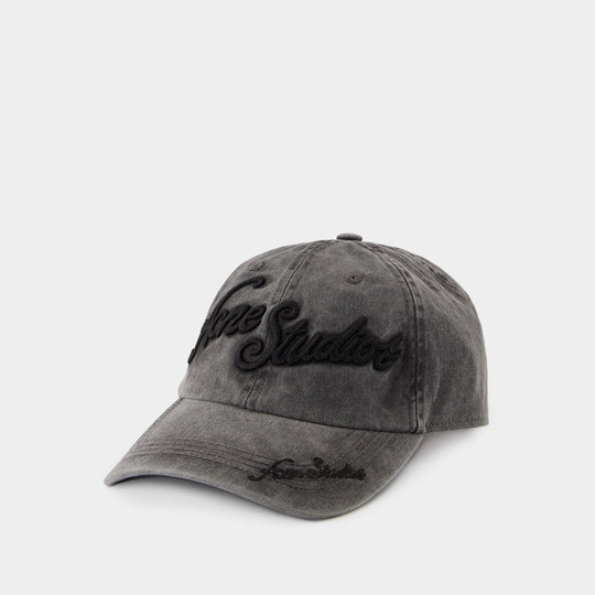 Logo Cap - Acne Studios - Cotton - Dark Grey