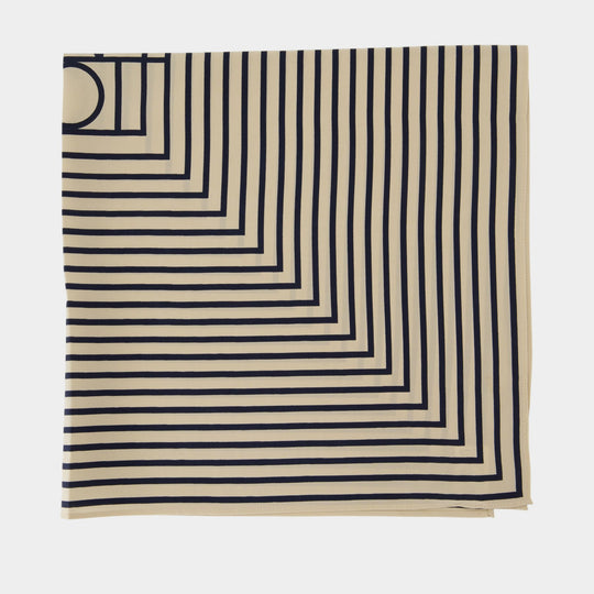 Signature Monogram Silk Scarf Scarf - TOTEME - Silk - Black