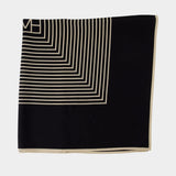 Centered Monogram Scarf - TOTEME - Silk - Black
