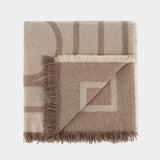 Monogram Scarf - TOTEME - Wool - Brown