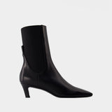 The Mid Heel Boots - TOTEME - Leather - Black