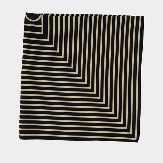 Signature Monogram Scarf - TOTEME - Silk - Black