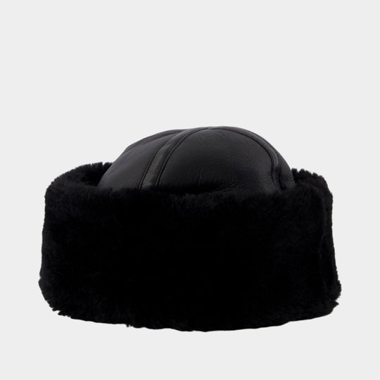 Winter Beanie - TOTEME - Shearling - Black