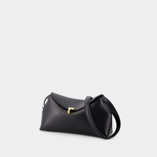 T Lock Clutch - TOTEME - Leather - Black
