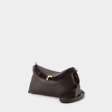 Shearling T-Lock Clutch - TOTEME - Leather - Brown