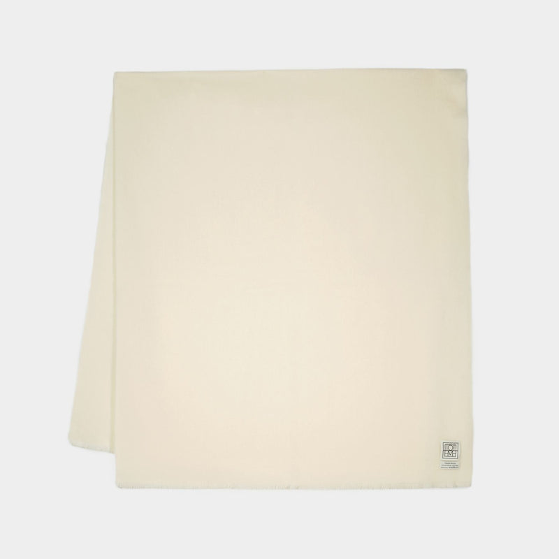 Wide Classic Scarf - TOTEME - Wool - Ivory