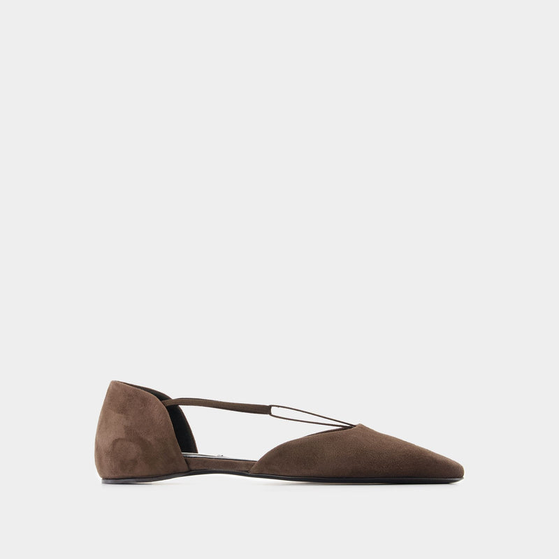 T-Strap Ballerinas - TOTEME - Leather - Brown