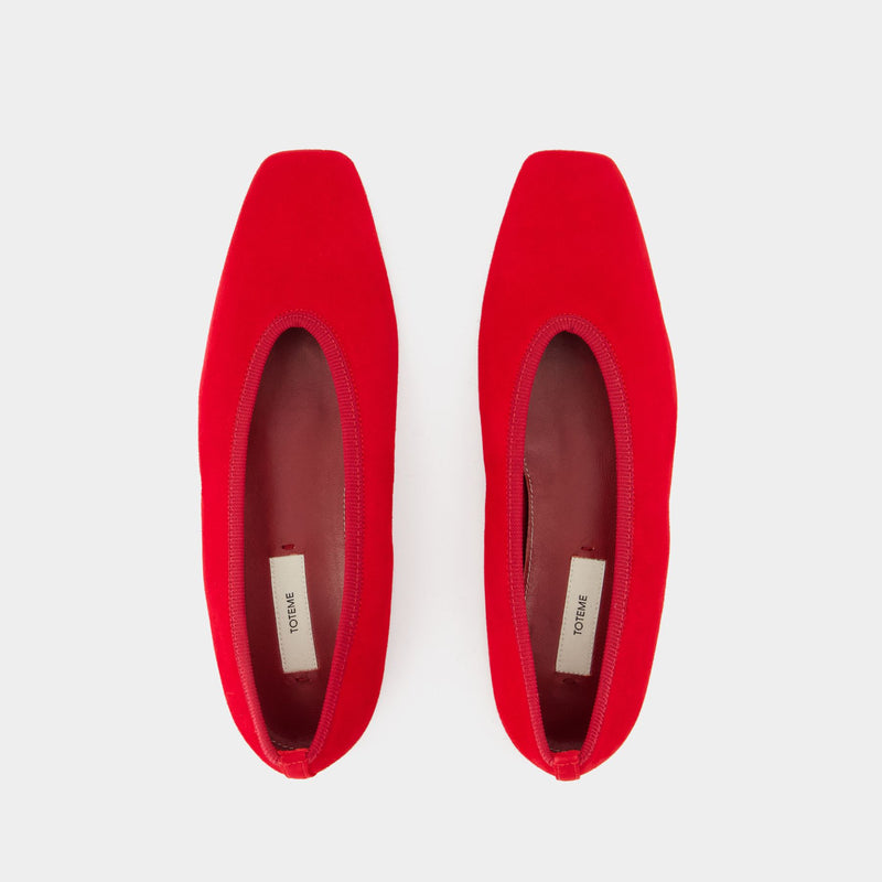 Minimalist Ballerinas - TOTEME - Leather - Red