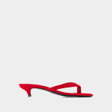 Heeled Flip Flops Sandals - TOTEME - Leather - Red