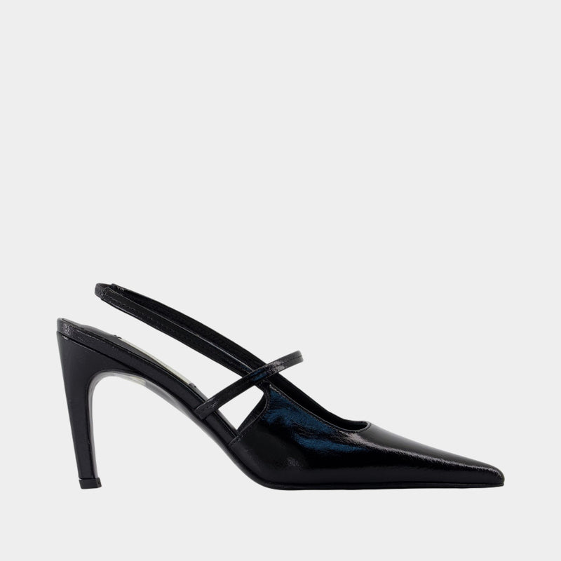 Naplack Stiletto Slingbacks - TOTEME - Leather - Black
