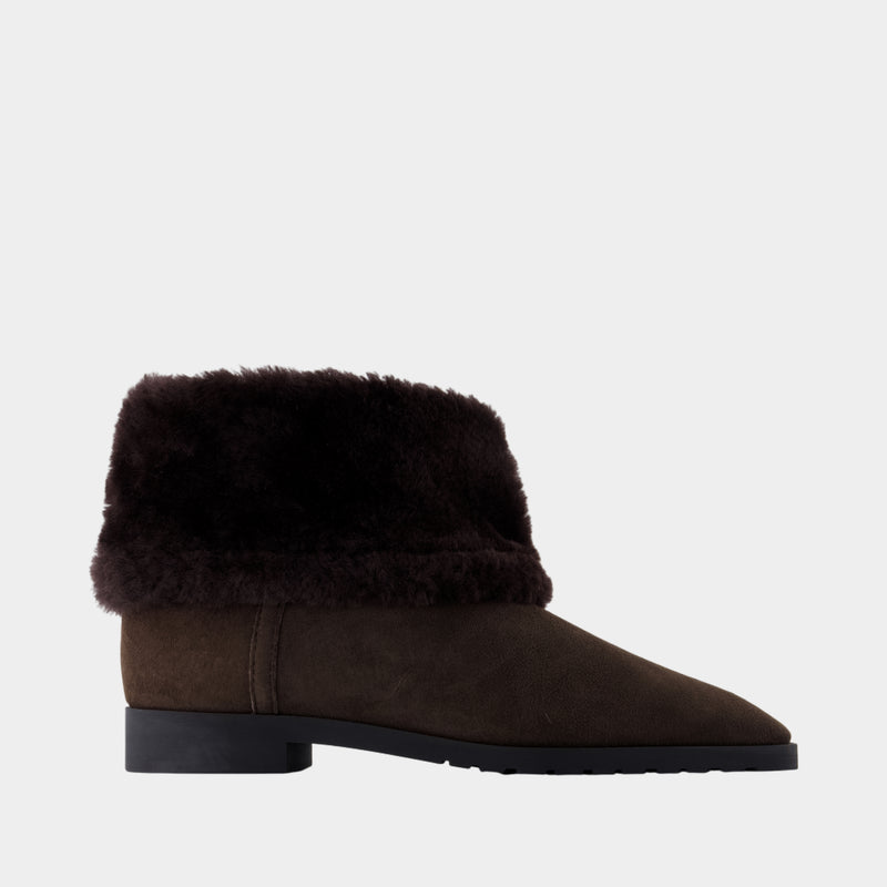 Fold Down Ankle Boots - TOTEME - Leather - Brown